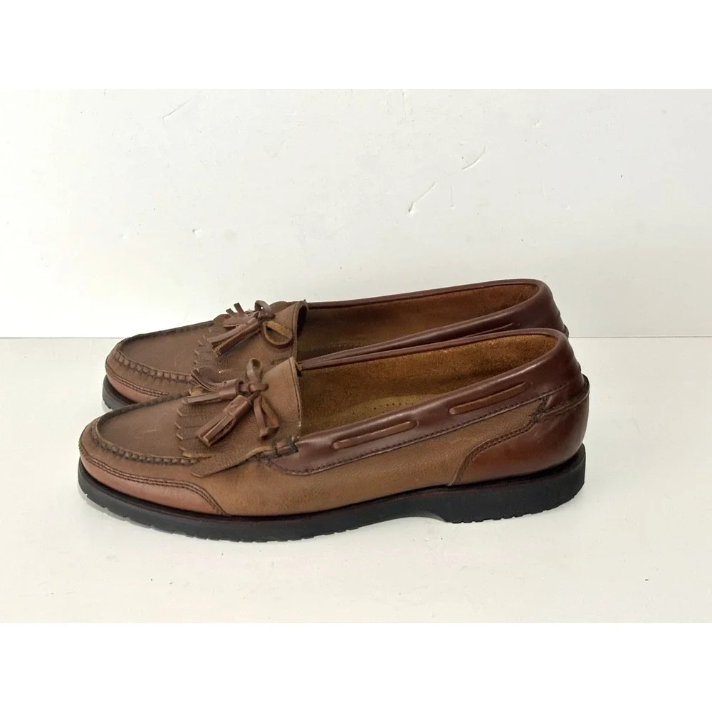 Cole Haan Pinch Kiltie Tassel Loafers Mens 11M British Tan Leather Dress Shoes